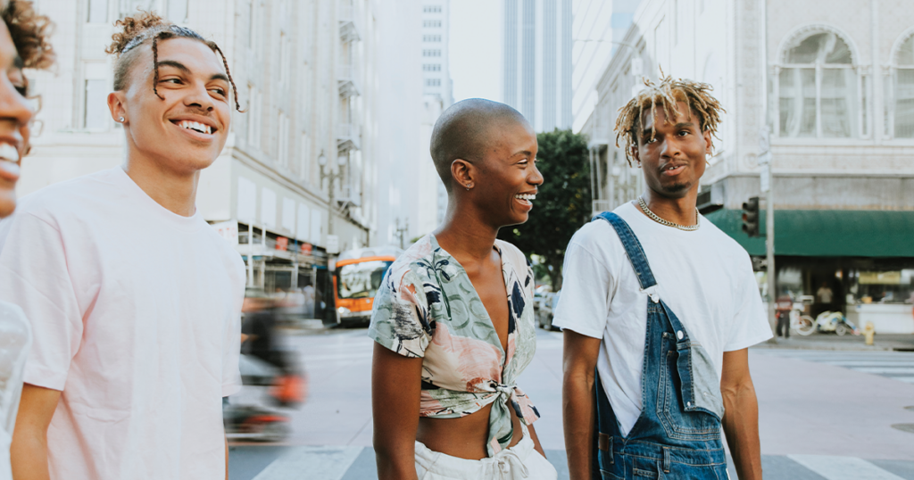 Teens helping someone being peer pressured