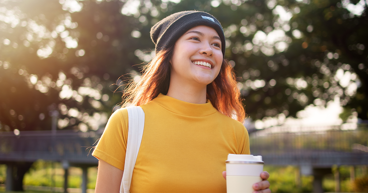 Teen smiling learning the power of saying no.